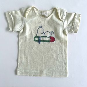 Vintage Snoopy Baby Tee - pale yellow 18 months